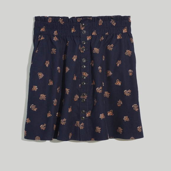 Madewell Paperbag Button Front Mini Skirt - Picture 1 of 13